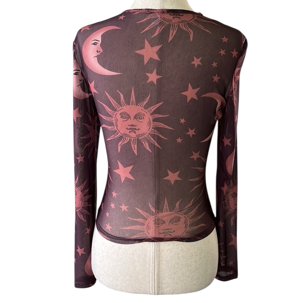 Corvelia Women's Chic Transparent Long Sleeves Sheer Top - Picture 9 of 9